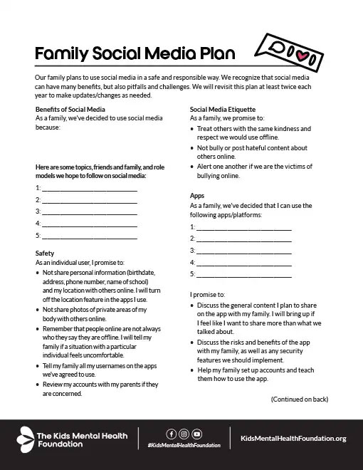 family social media downloadable activity preview